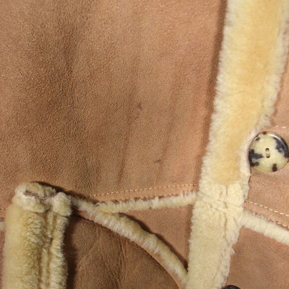 Vintage Lakeland Tan Suede Field Coat Men's Sz 42 Wool Lining Trim Button Up - Picture 4 of 11